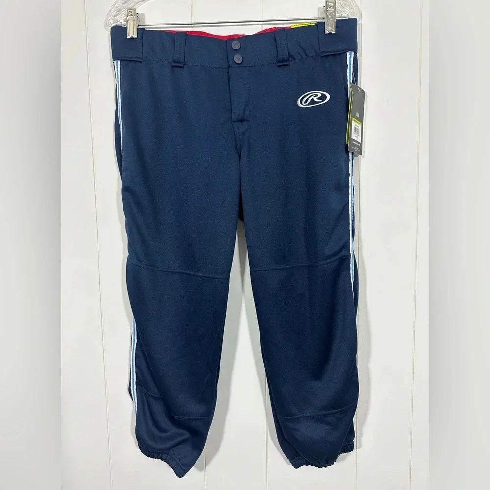 Rawlings Softball women Belted Navy Sports Pants Cropped Size L